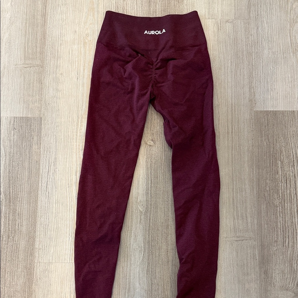 Aurola Burgundy High-Waist Leggings